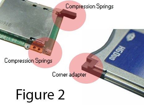 media adapter MEAD-MS01-MEAD-SD01 is forced out, the card slot may become damaged. compression springs in the card slot catches on the corner of the adapter and becomes bent